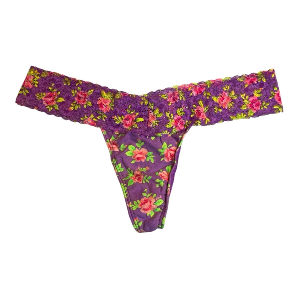 Victoria's Secret PINK Vintage Floral Thong Panty Size L NWOT Y2K